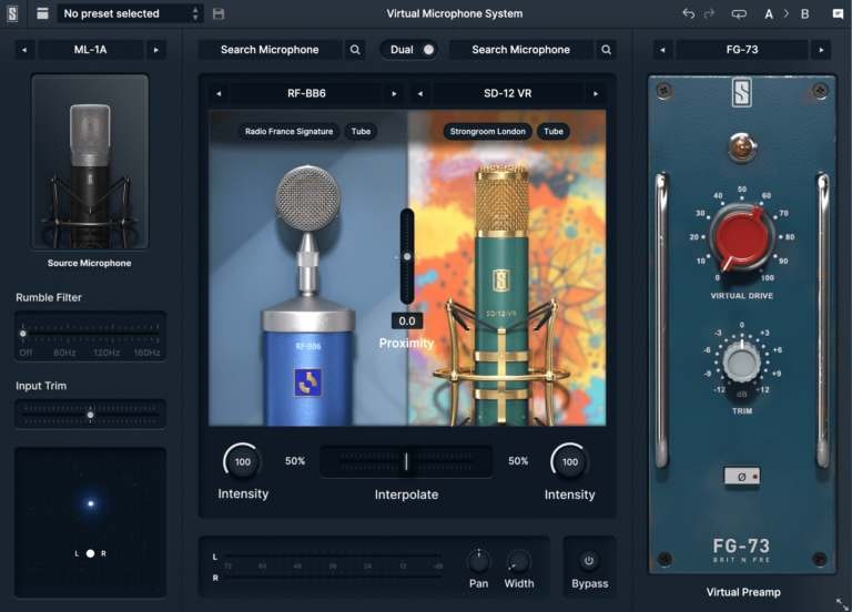 Virtual Microphone System 2 – plugin-gränssnitt